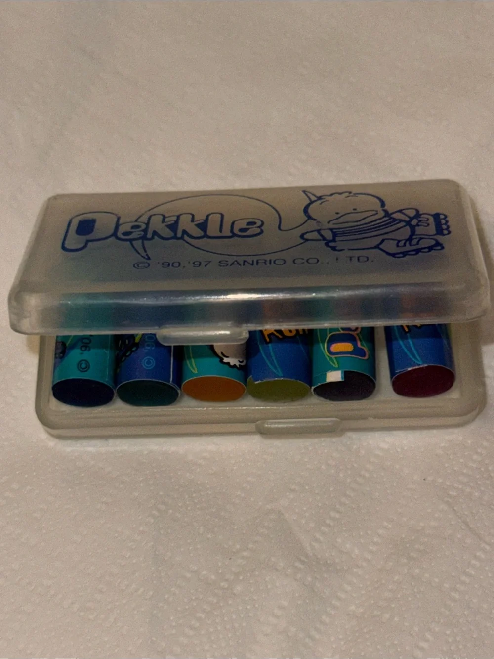 Vintage Pekkle Sanrio Multicolor Erasers Case